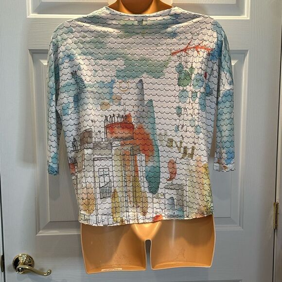 Atelier 5 by Gozde Yimaz White Multicolor Art to Wear Oversized Knit Top Small - Picture 2 of 4